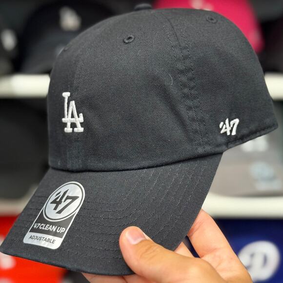 Los Angeles Dodgers 'Mini Logo' Dad Cap '47 Brand Black - Picture 3 of 4